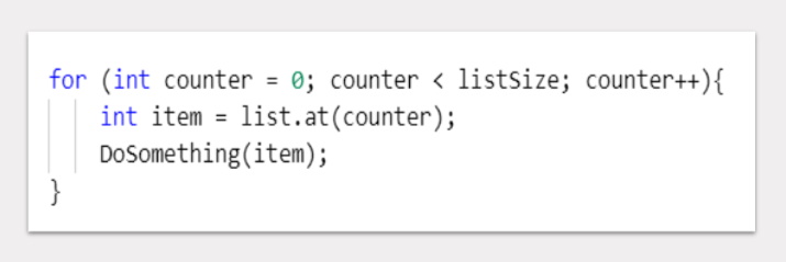 An example comparing 2 different code blocks