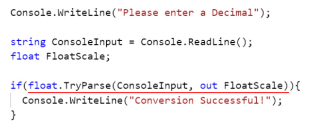 An example comparing 2 different code blocks