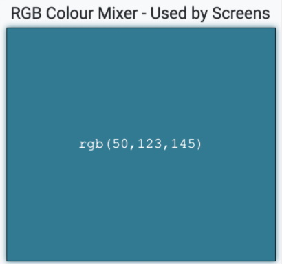 Colour Mixer showing blue